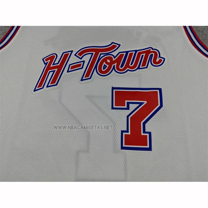 Camiseta Houston Rockets Cam Whitmore NO 7 Ciudad 2025-26 Blanco